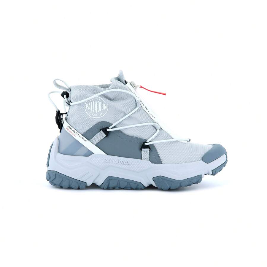 Palladium Off Grid High Zip Waterproof Shoes, Botas Unisex De Moda Universitaria - gris glaciar - Ver 1