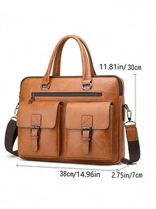 斜背包男士單肩包復古皮革直立商務男士休閒皮包,1 包（14.96 英寸*11.81 英寸*2.75 英寸）復古油皮男士手提包斜挎包,可容納手機充電線水杯,適合商務旅行,日常工作通勤包父親生日禮物包男士多用途斜挎包男士包頭層牛皮單肩斜挎包時尚托特包商務公文包多開口大容量男士手提包經典公文包筆記本電腦公文包文件袋辦公用品防水禮品送給丈夫爸爸的禮物情人節禮物 - 卡其色 - 查看 9