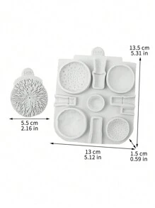 1 件萬聖節蘑菇形矽膠模具 - 彩色 - 查看 2