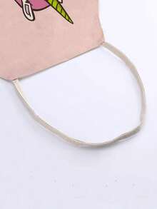 1件亞麻圍裙,印有卡通獨角獸、貓、蜜蜂和蜂巢圖案 - 紅色 - 查看 5