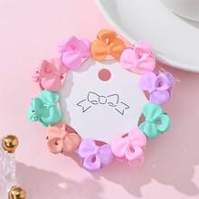 10 件裝女士和女孩迷你髮夾,髮飾包括彩色花朵、皇冠、星星、蝴蝶結和蝴蝶圖案 - 10pcs Ties - 查看 12