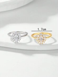 1枚優雅閃亮的925純銀橢圓戒指,鑲有寶石,適合女性日常佩戴、約會、派對和節日禮物 - 橢圓 - 查看 6