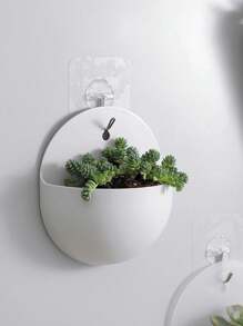 1 pièce Pot de fleurs suspendu mural en plastique pour hydroponique, décoration murale, plantes vertes et fleurs, décoration de jardin, extérieur, pot de plante, jardinage