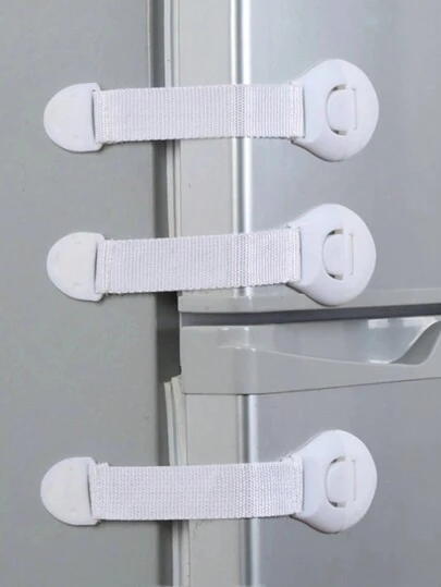 1/3/4/6/10pcs Belt Cabinet Lock, White Plastic Protection Drawer Lock, Home Use