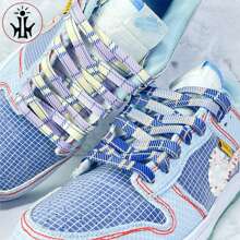 一雙間隔鞋帶彩色鞋帶七彩冰淇淋圓點鞋帶男女同款 - 黑綠藍JK-5 - 查看 4