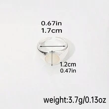 1只時尚精美奢華風格銅鑲嵌天然石巴洛克珍珠、鮑魚貝殼開放式戒指,適合派對、假期、休閒穿著 - 開口戒指 - 查看 18