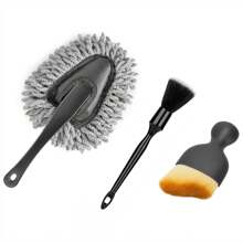 汽車清潔刷工具 組合汽車蓋子刷 汽車室內外灰塵刷,汽車室內除塵刷,汽車配件必備用品 汽車卡車suv Rv清潔工具 - 黑色 - 查看 1