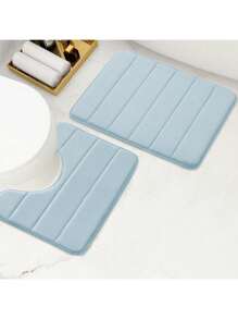 1pc Simple Solid Color Soft Slow Rebound Memory Foam Water-Absorbent Non-Slip Floor Mat Bathroom Floor Mat Bathroom Floor Mat Home Bathroom Decor Bath Rug Floor Carpet Outdoor Rug Door Mat Fall Decor Bathroom Accessories Back To School Entryway Decor