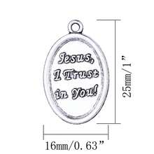 10入組合金橢圓形十字葫蘆吊墜,適用於diy禱告珠手鍊和天主教項鍊 - 復古銀色 - 查看 2