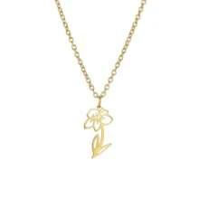 1pc Stainless Steel Birth Month Flower Necklace For Women, Snowdrop Daisy Rose Pendant Neck Chains,Fashionable Jewelry Gifts Valentines