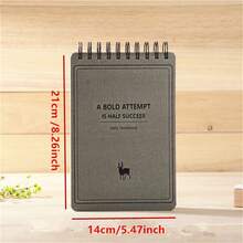 Vintage Hard Cover B5 Spiral Notebook With Horizontal Lined Blank Paper And Flip Cover, A5 Diary Notebook - Beautiful Mind Gray (lined Inner Pages) - View 3