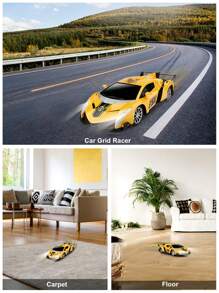 Ferngesteuertes Auto für Kinder, 4x4-Fernbedienung 1:18  Lieferbar Auto Spielzeug, 2,4 GHz RC Kinderspielzeug für Jungen Mädchen ab 3 4 5 6 7 8 9 10 Jahren Geburtstag Geschenk - Gelb - Übersicht 2