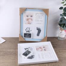 Baby Hand And Footprint Kit, Ink Pad Frame Kit, Photo Frame Newborn, Baby Keepsake Frame, Newborn Baby Handprint And Footprint Photo Frame Baby Shower Easter Gifts Things For Girls/Boys - White - View 3