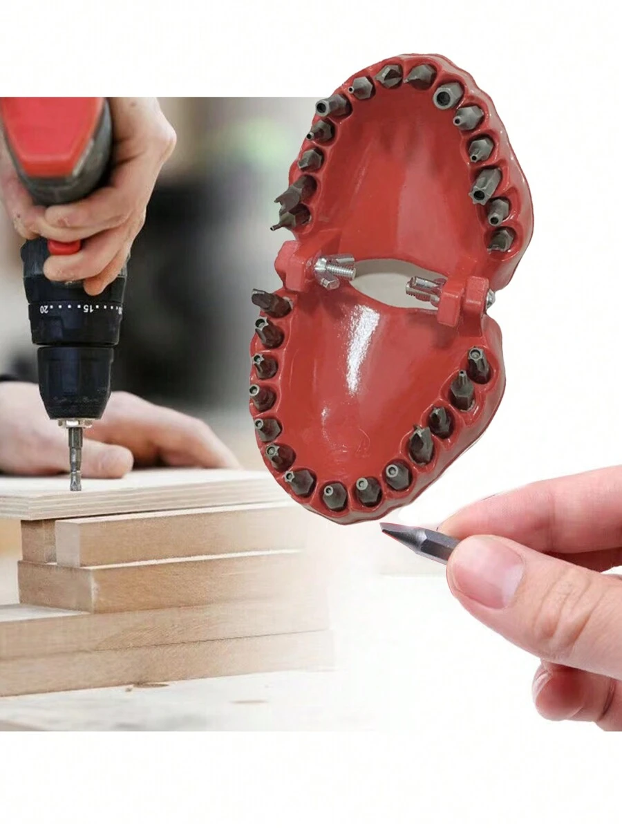 1入組牙科模具,假牙鑽和螺絲刀迷你吊飾裝飾 - 紅色 - 查看 1