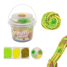 Fruit Flavored Slime Pastry And Jelly-Like Texture Diy Kit With Accessories In Portable Bucket For Stress Relief - Green - View 1