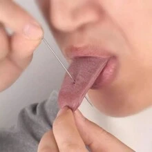1 st. Fake Tunga , Med Huvud Stål Nål Genomträngande Tunga För Upptåg , Skräck , Magi Och Cosplay Kostymer Rekvisita - Skrikrosa - Visa 1