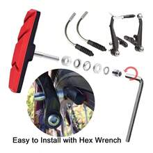 2pairs Black Brake Shoes With 2 Brake Pipes And 2 Rubber Covers Set - Black - View 2