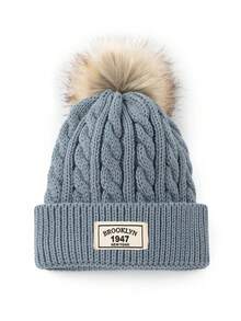 A Children's 1947 Tender Ball Knitted Hat - Grey - View 3