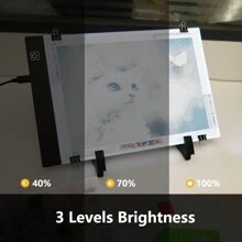 A4 A3 Led裝置器材鑽石配件用光板,usb供電的輕盤套件,帶可拆式支架和夾子,帶鑽石繪畫工具 - A4 LED燈板鑽石畫工具套件 - 查看 3