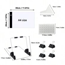 A4 A3 Led裝置器材鑽石配件用光板,usb供電的輕盤套件,帶可拆式支架和夾子,帶鑽石繪畫工具 - A4 LED燈板鑽石畫工具套件 - 查看 2