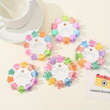 10 件裝女士和女孩迷你髮夾,髮飾包括彩色花朵、皇冠、星星、蝴蝶結和蝴蝶圖案 - 10pcs Ties - 查看 3