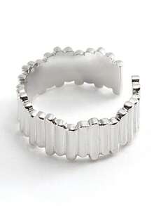 Minimalist Open Ring Adjustable Holiday Fashion Accessory Festival Gift, Cold Tone - Silver - View 11