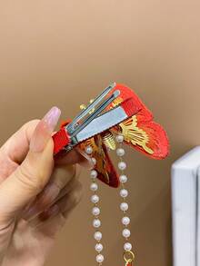 2 Children's Red And Orange Moving Butterfly Hairpins - Multicolor - View 7