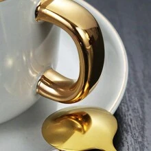 2入組不鏽鋼小圓匙（金/銀）,適用於韓式燕窩、甜點、蜂蜜、咖啡攪拌匙 - 彩色 - 查看 5