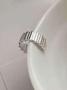 Minimalist Open Ring Adjustable Holiday Fashion Accessory Festival Gift, Cold Tone - Silver - View 9