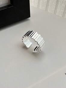 Minimalist Open Ring Adjustable Holiday Fashion Accessory Festival Gift, Cold Tone - Silver - View 8