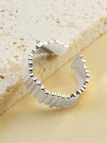 Minimalist Open Ring Adjustable Holiday Fashion Accessory Festival Gift, Cold Tone - Silver - View 6