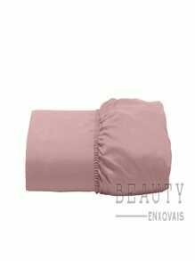 lençol CASAL com elástico 1.38m x 1.88m altura especial 40cm tecido 260 fios pelitizado macio peça unica - Rosa empoeirado - Visão 2