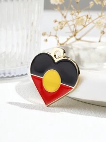 1 件多色油滴心型吊墜鑰匙圈作為男女通用配件 - 彩色 - 查看 1