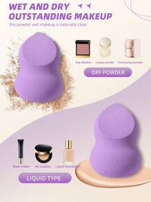 5 件裝化妝海綿,適用於膏霜和粉狀遮瑕膏、散粉化妝塗抹器 - 彩色 - 查看 4