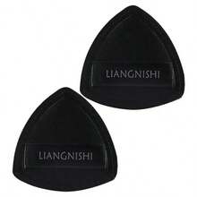 2Pcs Powder Puff Super Soft Dual-Use Black Pineapple Puff Makeup Application With Double-Sided Powder Puff 2pcs Wet/Dry Foundation - Black - View 4