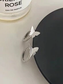 1 對時尚奢華蝴蝶圈耳環,多功能日常佩戴精緻女式耳飾,禮物 - 彩色 - 查看 1