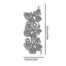 1入組蝴蝶花邊金屬碳鋼切割模型,diy裁剪模型,剪紙相簿手工藝品裝飾壓紋工具 - 銀色C - 查看 2
