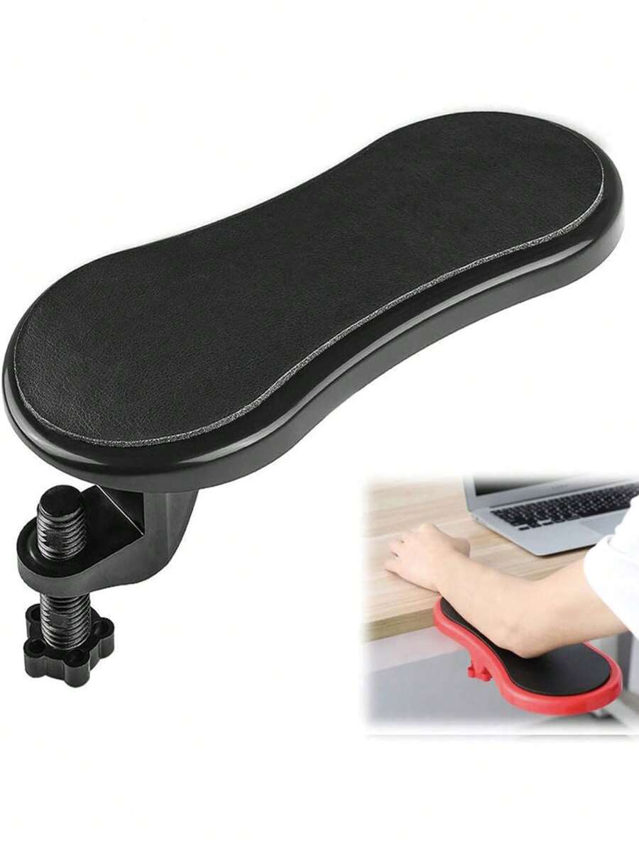 Computer Arm Rest With Adjustable Arm Support, Ergonomic Wrist Rest Extender Rotating Mouse Pad Stand For Desk, Office, Chair, And Writing Desk, Black - Black - View 1