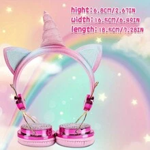 可愛的貓耳朵兒童耳機,帶音量、耳機孔和麥克風,是女孩,男孩,青少年和兒童的完美音樂玩具禮物 - 彩色 - 查看 5