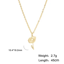 1pc Stainless Steel Birth Month Flower Necklace For Women, Snowdrop Daisy Rose Pendant Neck Chains,Fashionable Jewelry Gifts Valentines