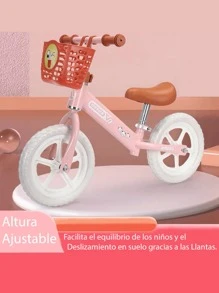 Bicicleta de equilibrio con Canasta para Niños y Niñas de 2 a 6 años, Primera Bicicleta para Niños de 2 Ruedas, Bicicleta Regalo Ideal para Niños - Rosa - Ver 2