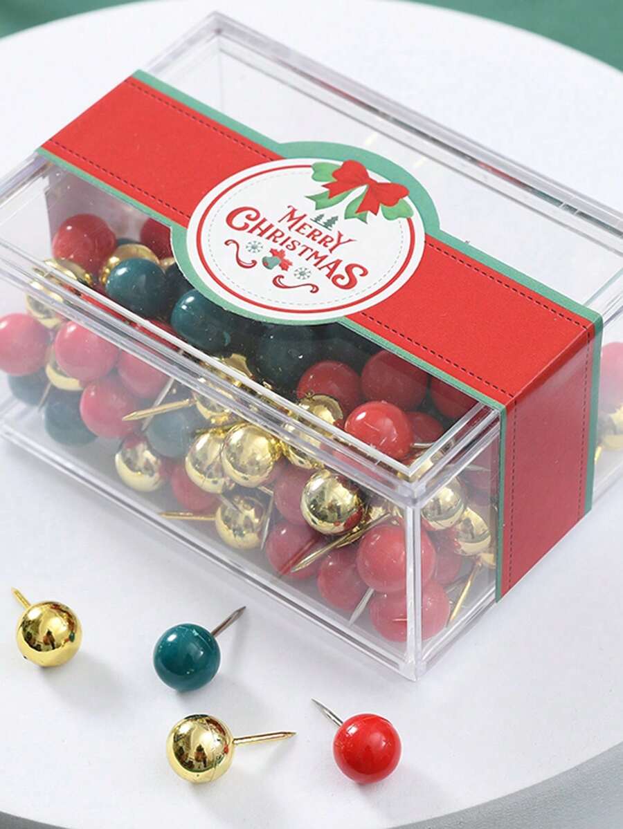 120 Pieces/Box Of Christmas Push Pins, Simple And MultiPurpose