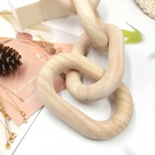 1件波西米亚风格5链木制装饰工艺品，手工制作，适用于卧室、客厅、咖啡桌、书架装饰，打结木链，适合节日派对、2024新年和春节礼物、生日和毕业典礼。 - 原木色 - 查看 6