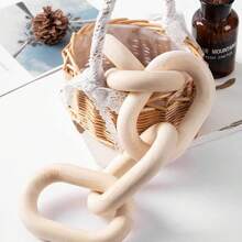 1件波西米亚风格5链木制装饰工艺品，手工制作，适用于卧室、客厅、咖啡桌、书架装饰，打结木链，适合节日派对、2024新年和春节礼物、生日和毕业典礼。 - 原木色 - 查看 4