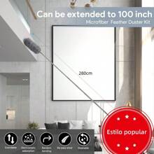 Chicken Feather Duster, Electrostatic Dust Removal Brush With Extended Handle For Cleaning High Places Such As Ceilings And Gaps At Home - Grey - View 1
