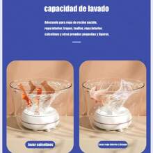 YUDA Mini lavadora ultrasónica, lavadora portátil de turbina completamente automática, lavadora de ropa interior de cubo pequeño - unitalla - Ver 2