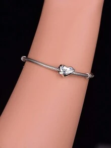 1入組925純銀簡約款心型糸珠裝飾「i Love You To The Moon And Back」紀念自製手鐲,男女皆宜,適用於派對和宴會 - Q2844 - 查看 2