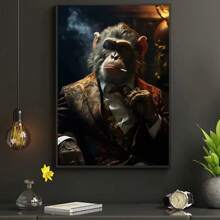 1件發揮您的創造力,獨特的猴子吸煙數字畫作,是所有動物愛好者的完美壁畫裝飾,適用於客廳、臥室、廚房裝飾的藝術照片,家居裝飾不含框。 - 彩色 - 查看 1