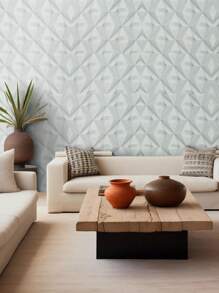 Papel de Parede Autocolante 3D Imitando Madeira – Envelopamento de Móveis e Paredes, 5m x 45cm, Lavável e Fácil de Aplicar - Quadrângulo 3D - Visão 2