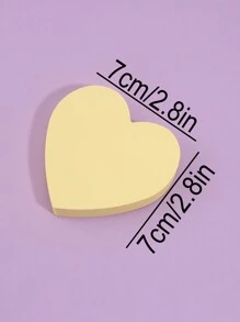 1本/100張黃色心形備忘錄,適用於創意訊息、筆記、提醒事項 - 黃色 - 查看 2